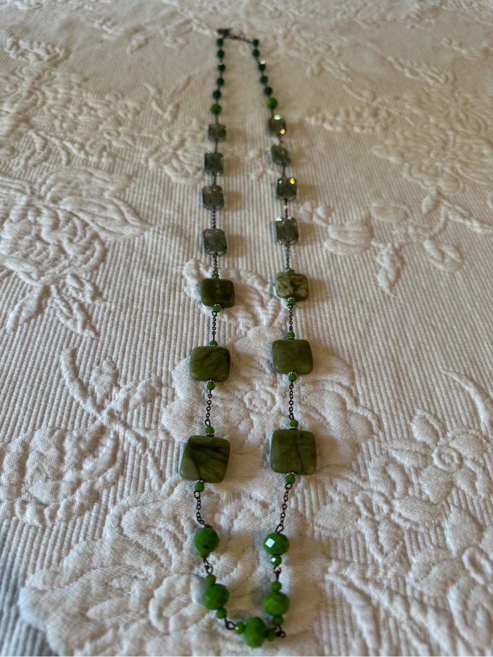 Green Bead Statement Necklace - Unbranded